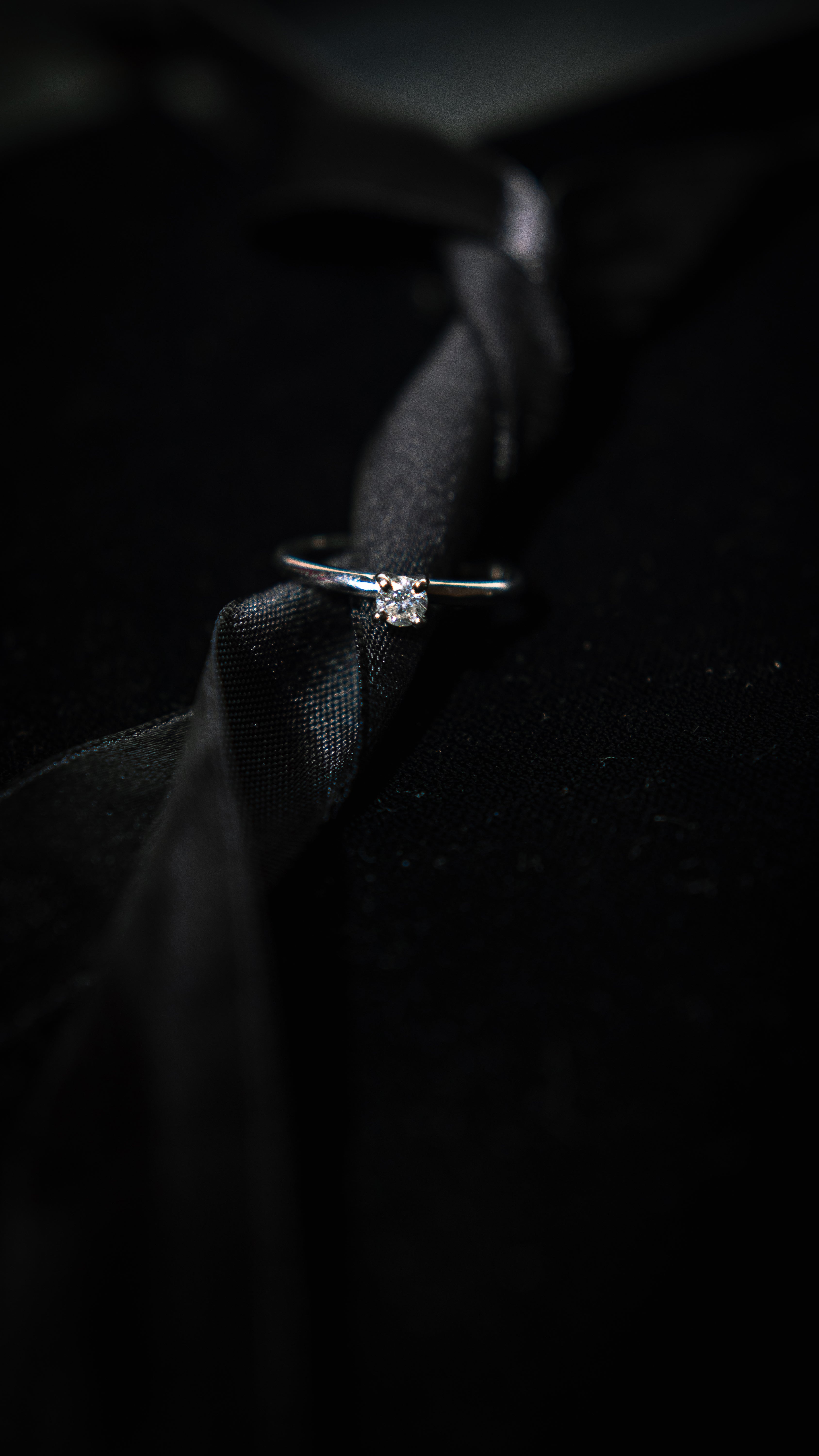 Anillo Solitario de Oro Blanco 14k