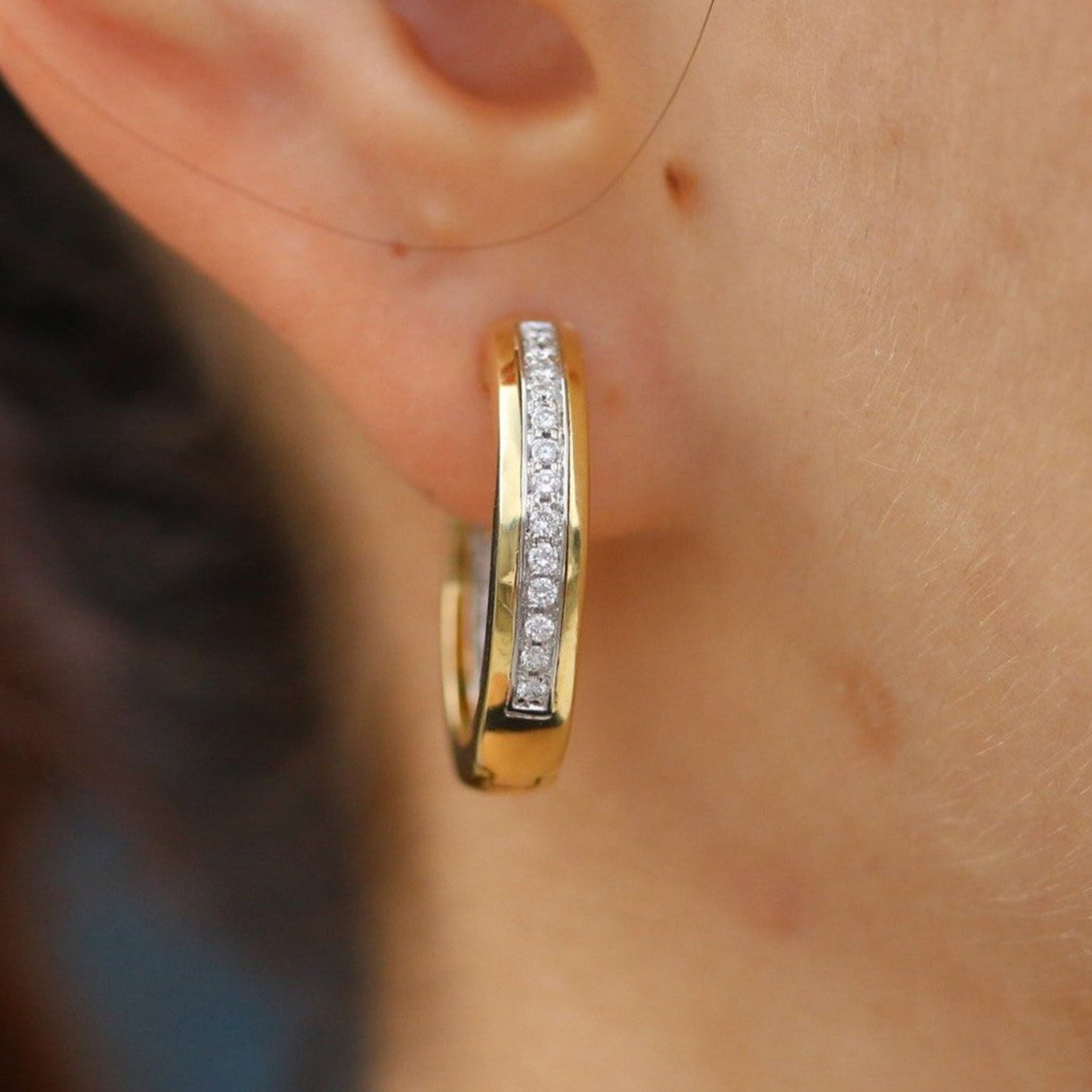 Aretes de Oro 18k con Diamantes Naturales
