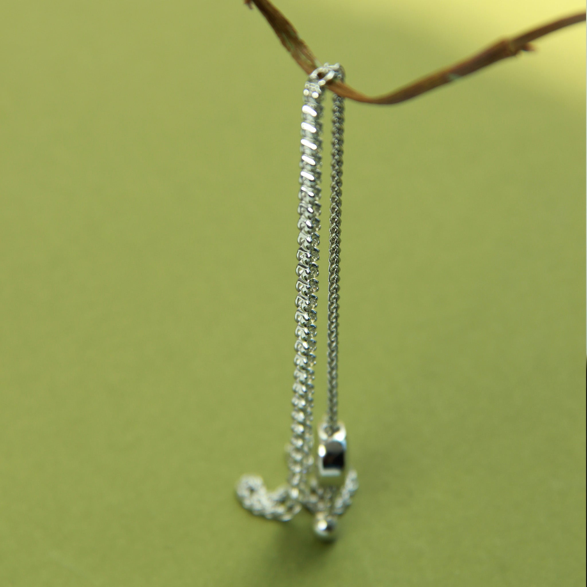 Pulsera en Oro Blanco 14k con Diamantes Naturales